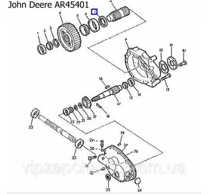 Уплотнение вала редуктора John Deere AR45401
