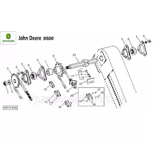 Элеватор колосовой (без скребков) на John Deere 9500, 9510, 9600, 9610, AH131074